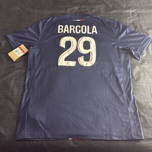 PSG #29 Bradley Barcola 2024-25 UEFA Champions League season home Nike Jersey